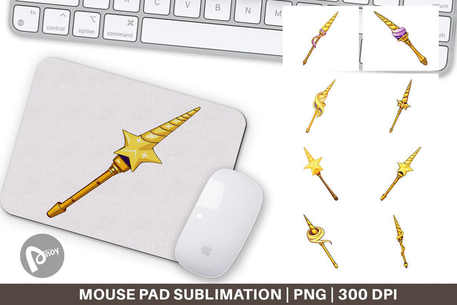 Mouse Pad Unicorn Wand Sublimation artnoy 