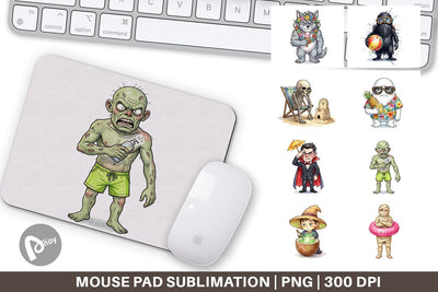 Mouse Pad Unimpressed Summerween Ghouls Sublimation artnoy 