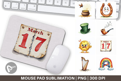 Mouse Pad Unlucky Charms Retro Sublimation artnoy 