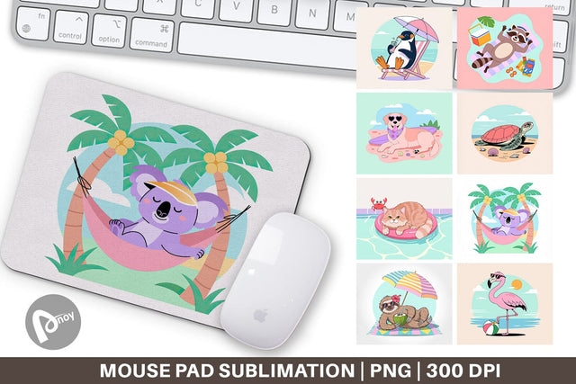 Mouse Pad Vacation Animals Sublimation artnoy 