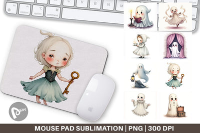 Mouse Pad Victorian Dollhouse Ghosts Sublimation artnoy 