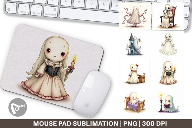 Mouse Pad Victorian Dollhouse Ghosts Sublimation artnoy 