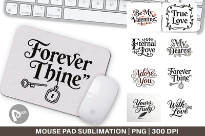 Mouse Pad Victorian Romance Valentine Quotes Sublimation artnoy 