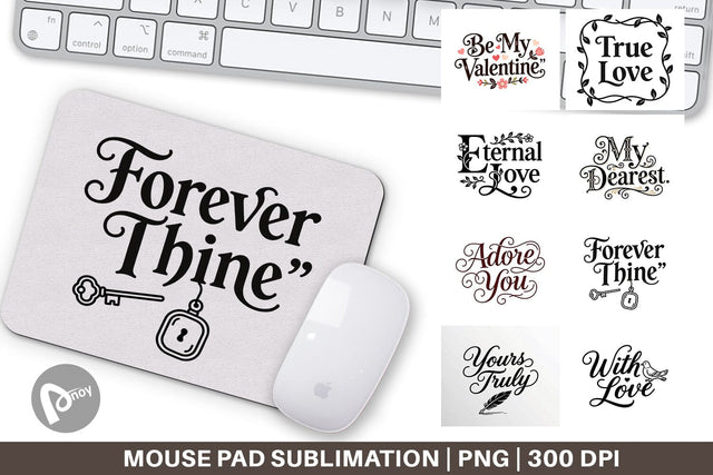 Mouse Pad Victorian Romance Valentine Quotes Sublimation artnoy 