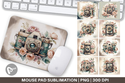 Mouse Pad Vintage Camera Sublimation artnoy 