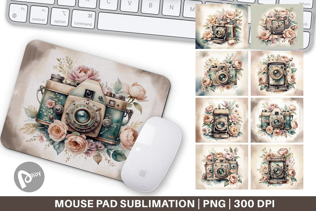 Mouse Pad Vintage Camera Sublimation artnoy 