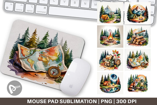 Mouse Pad Vintage Camping Vibes Sublimation artnoy 