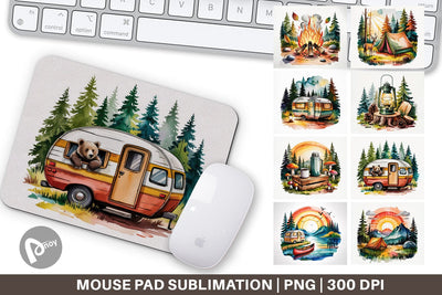 Mouse Pad Vintage Camping Vibes Sublimation artnoy 