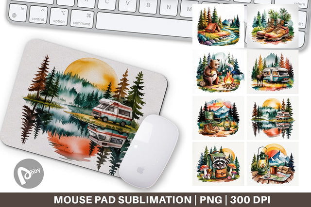 Mouse Pad Vintage Camping Vibes Sublimation artnoy 