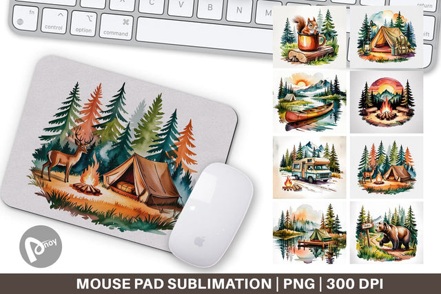 Mouse Pad Vintage Camping Vibes Sublimation artnoy 