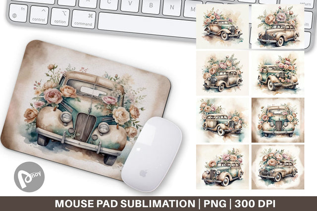 Mouse Pad Vintage Car Sublimation artnoy 