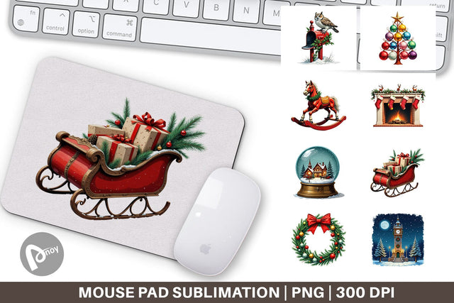 Mouse Pad Vintage Christmas Sublimation artnoy 