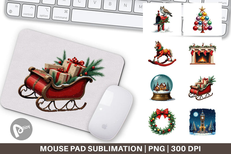 Mouse Pad Vintage Christmas Sublimation artnoy 