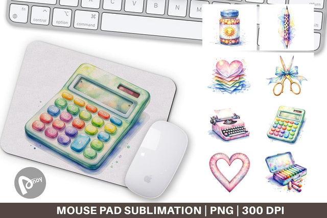 Mouse Pad Vintage Classroom Supplies Sublimation artnoy 