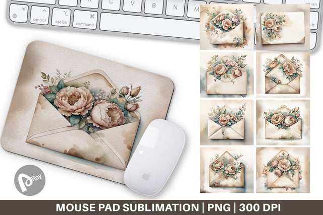 Mouse Pad Vintage Envelope Sublimation artnoy 