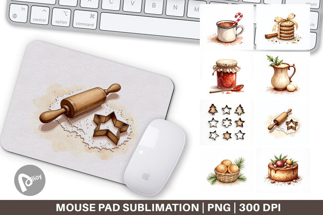 Mouse Pad Vintage Farmhouse Christmas Sublimation artnoy 