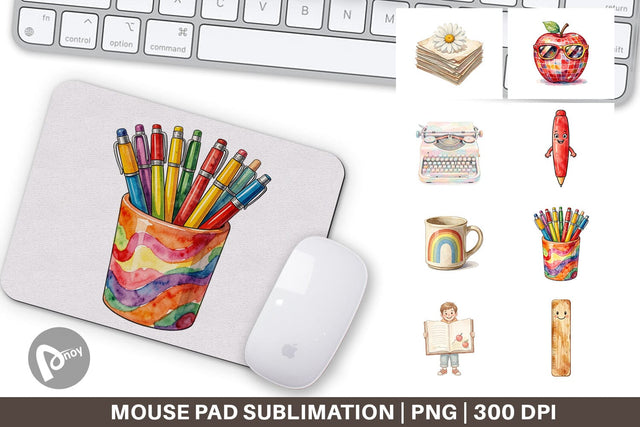Mouse Pad Vintage Groovy Teacher Accessory Sublimation artnoy 