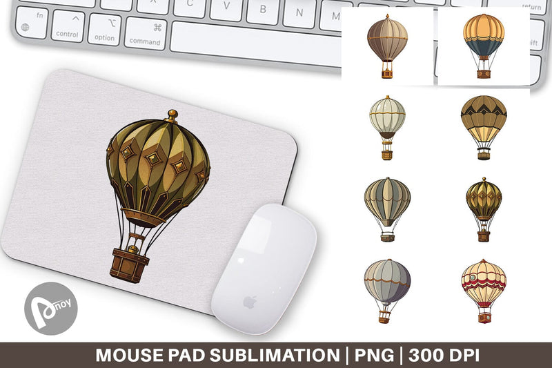 Mouse Pad Vintage Hot Air Balloon Sublimation artnoy 