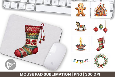 Mouse Pad Vintage Nordic Holiday Sublimation artnoy 