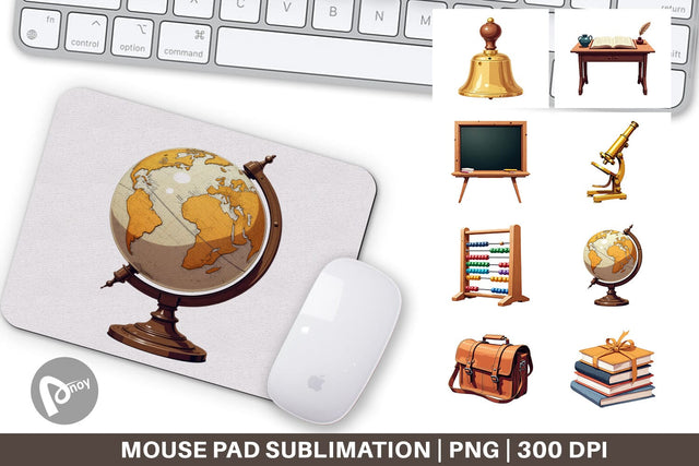 Mouse Pad Vintage School Day Sublimation artnoy 