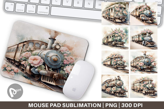 Mouse Pad Vintage Train Sublimation artnoy 