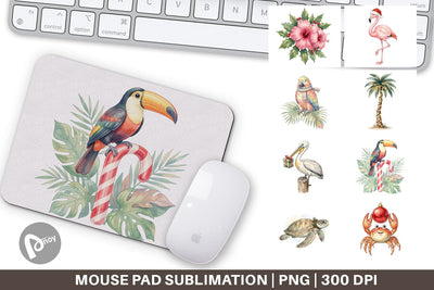 Mouse Pad Vintage Tropical Holiday Animal Sublimation artnoy 