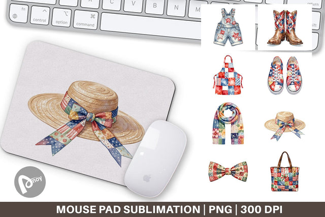 Mouse Pad Vintage USA Patchwork Accessories Sublimation artnoy 