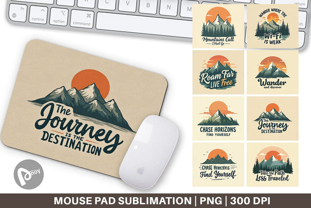 Mouse Pad Vintage Wanderlust Quotes Sublimation artnoy 