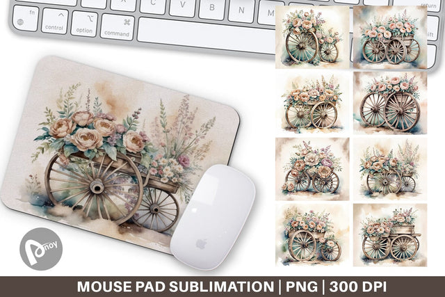 Mouse Pad Wagon Wheels Sublimation artnoy 
