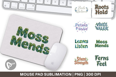 Mouse Pad Watercolor Botanical Nature Recovery Art Sublimation artnoy 