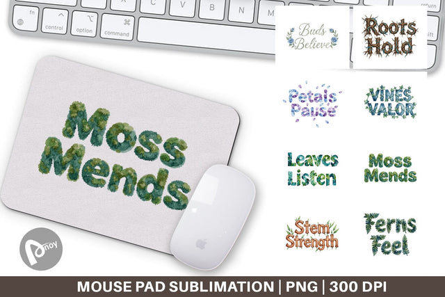Mouse Pad Watercolor Botanical Nature Recovery Art Sublimation artnoy 