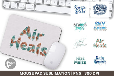 Mouse Pad Watercolor Celestial Mental Health Art Sublimation artnoy 