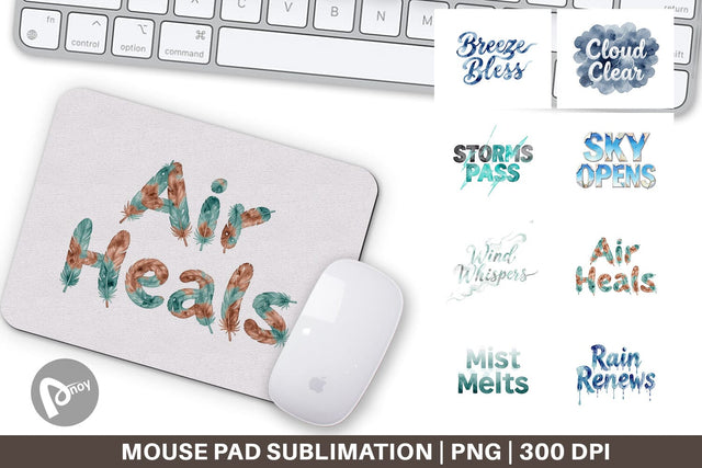 Mouse Pad Watercolor Celestial Mental Health Art Sublimation artnoy 