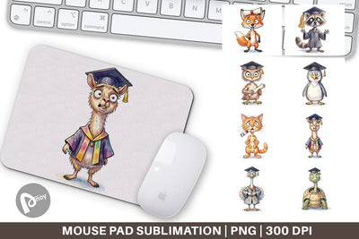 Mouse Pad Watercolor Chaotic Animal Graduation Sublimation artnoy 