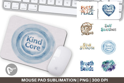 Mouse Pad Watercolor Crystalline Mindset Quotes Sublimation artnoy 