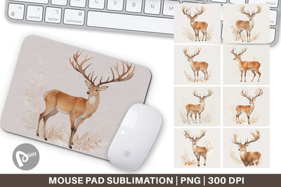Mouse Pad Watercolor Deer Sublimation artnoy 