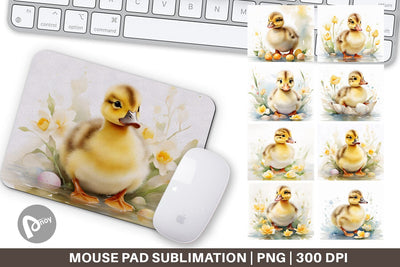 Mouse Pad Watercolor Easter Duck Sublimation artnoy 