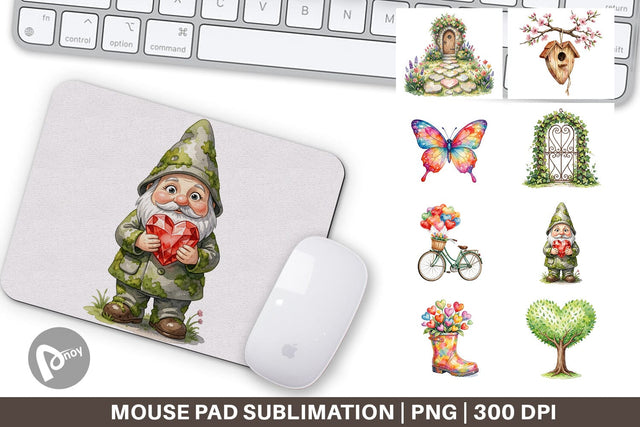 Mouse Pad Watercolor Easter Heart Garden Decor Sublimation artnoy 