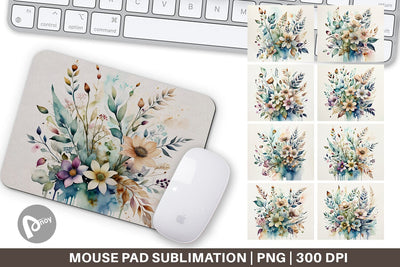 Mouse Pad Watercolor Floral Sublimation artnoy 
