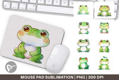 Mouse Pad Watercolor Frog Sublimation artnoy 