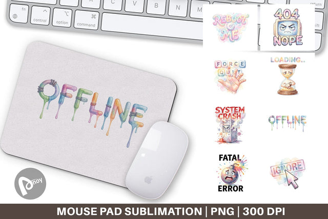 Mouse Pad Watercolor Funny 90s Tech Quotes Sublimation artnoy 