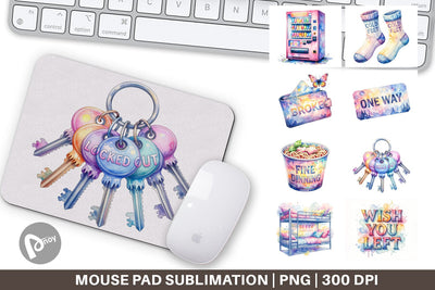 Mouse Pad Watercolor Funny Broke Traveler Quotes Sublimation artnoy 