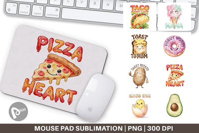 Mouse Pad Watercolor Funny Foodie Mom Puns Art Sublimation artnoy 
