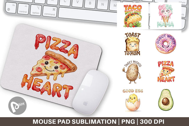 Mouse Pad Watercolor Funny Foodie Mom Puns Art Sublimation artnoy 