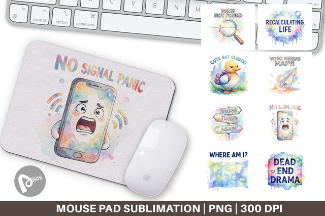 Mouse Pad Watercolor Funny Lost And Confused Quotes Sublimation artnoy 