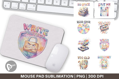 Mouse Pad Watercolor Funny Retro Storage Quotes Sublimation artnoy 