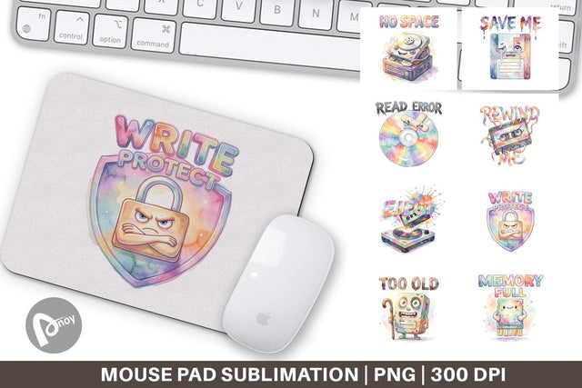 Mouse Pad Watercolor Funny Retro Storage Quotes Sublimation artnoy 