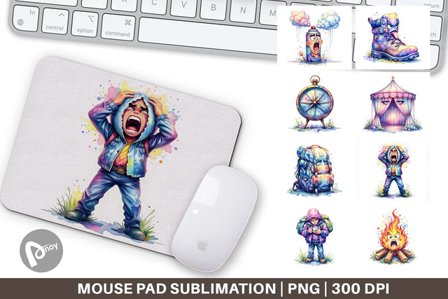 Mouse Pad Watercolor Funny Sarcastic Camping Gear Sublimation artnoy 