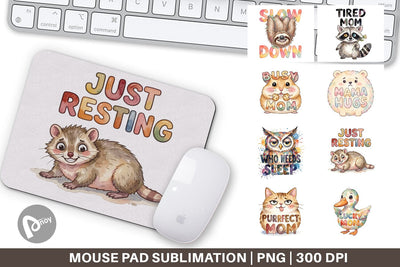 Mouse Pad Watercolor Funny Ugly Cute Animal Mom Quotes Sublimation artnoy 