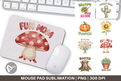 Mouse Pad Watercolor Funny Wonky Garden Mom Art Sublimation artnoy 